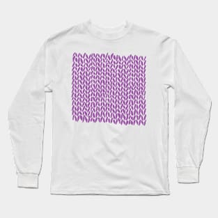 Hand Knit Amethyst Purple Long Sleeve T-Shirt